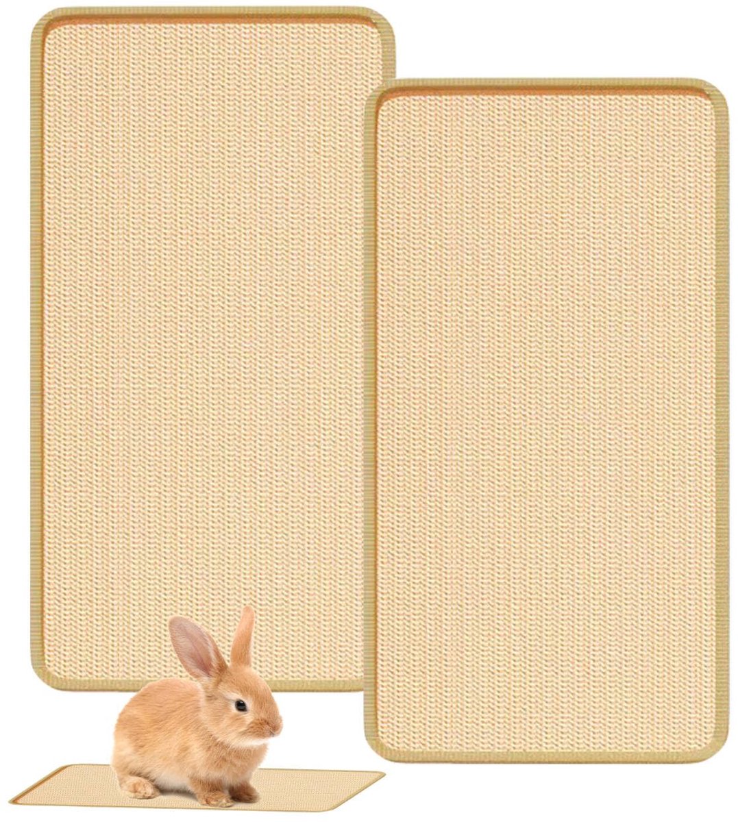 Krasmat voor konijnen, 2 stuks 30×60cm krasmat konijnen kraskleed kat krabplank wand haas accessoires voor knaagdieren om te bijten slapen nestelen