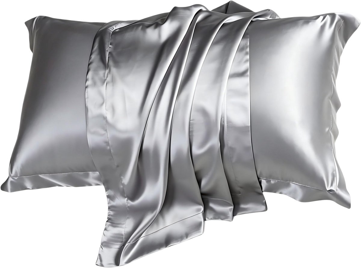 Set van 2 satijnen kussenslopen (50 x 88 cm) - zacht en zijdeachtig - bescherming voor haar en huid - hotelsluiting - elegantie en comfort voor elk seizoen
