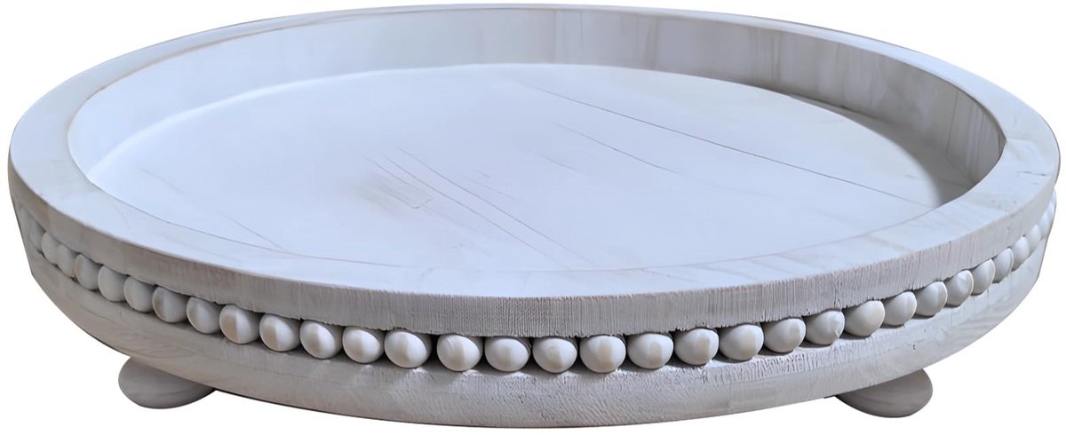 Dienblad, 30,5 cm rond koffietafel decoratiedienblad, glad oppervlak, elegante boerderijstijl, antislip basis, perfect voor huisdecoratie en organisatie