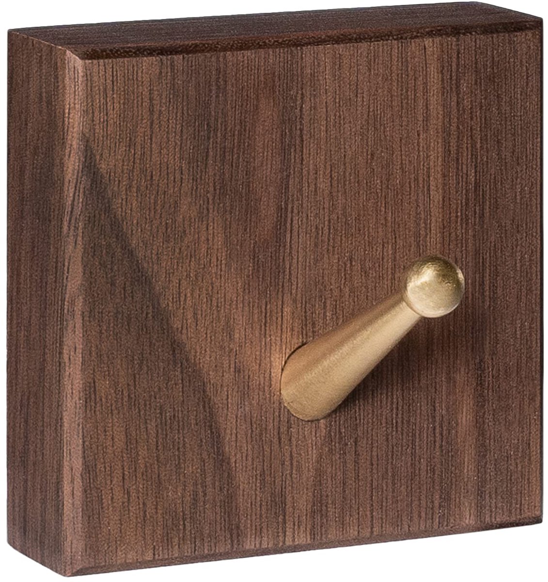 Wandhaak/Handdoekhaak/Kapstokhaak/Wandkapstok haak/Wandhaak zwart/Jashaak - Vierkant - Donkerbruin en goud