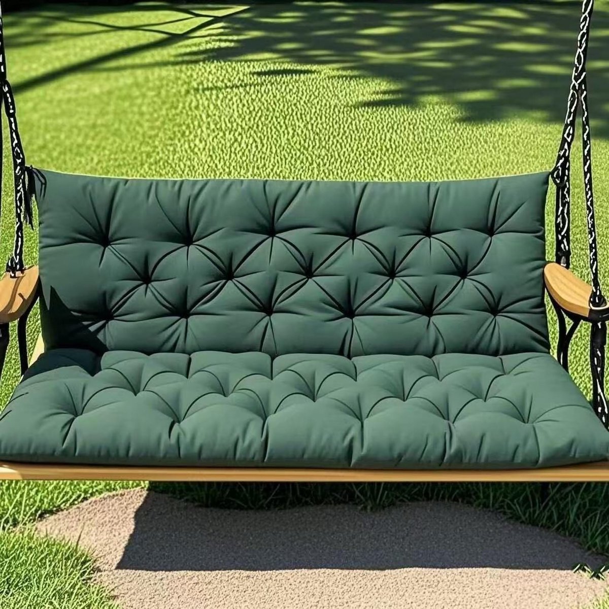 Tuinkussen, outdoor bankkussen, zitkussen en rugkussen voor bank, tuinbank, zitkussen voor tuinschommel, bekleding voor schommelbank, erwtengroen, 150 x 50 x 50 cm