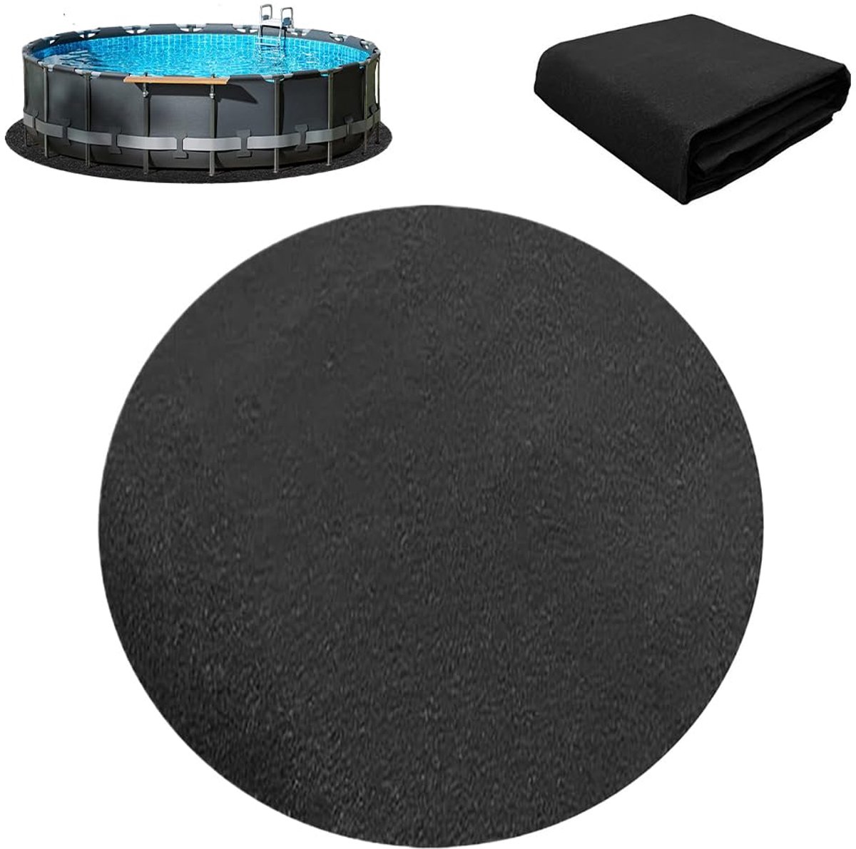 outdoor, 305 cm, rond, opvouwbare vloerbeschermingsmat, waterabsorberende viltmat, zwembadmatten, beschermende vloer voor Easy Set en framezwembaden