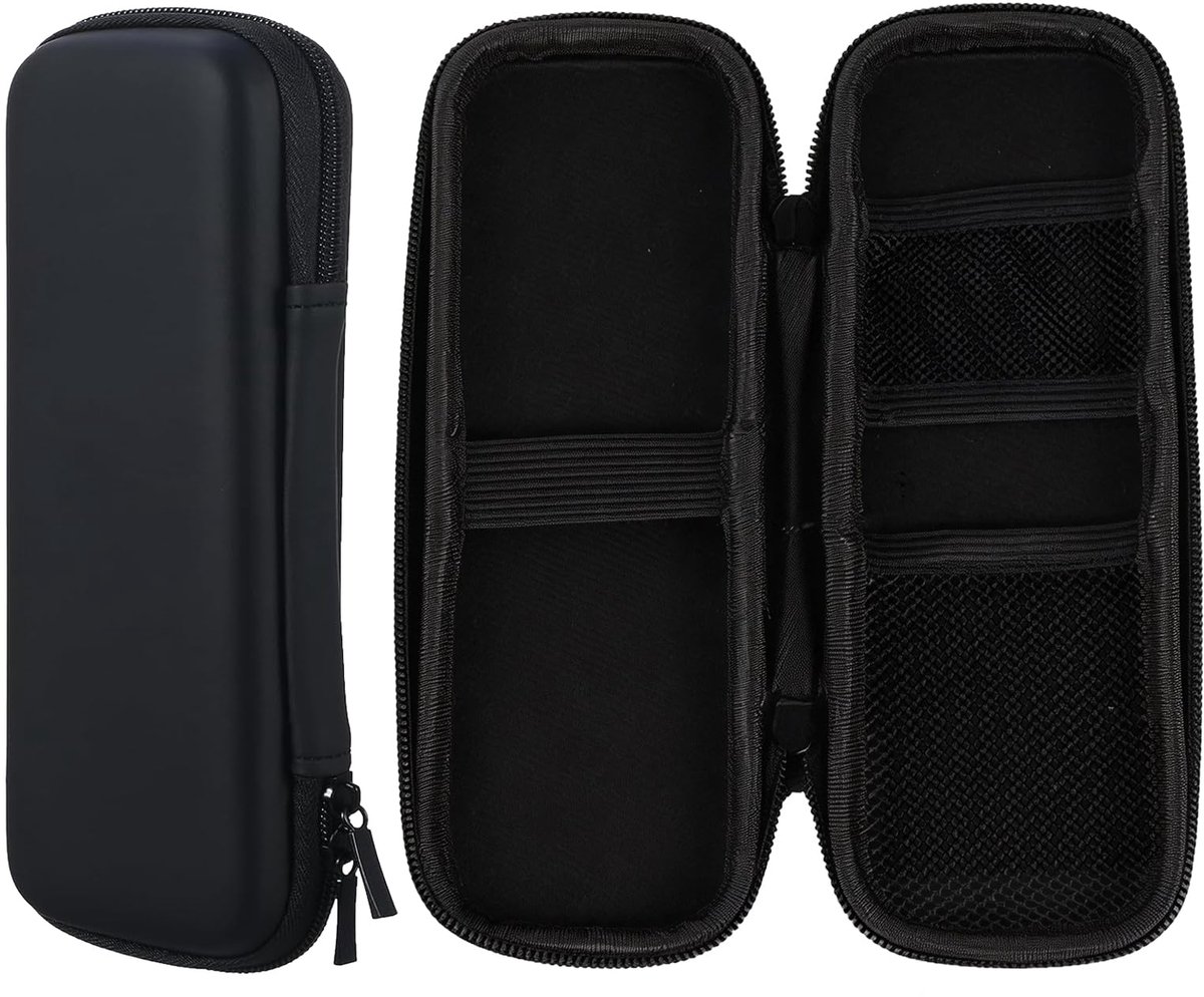 etui, hardcase pennenmap, waterdichte pennenzak met vakken, organizer make-up tas voor jongens en meisjes, schrijfwaren en kantoor benodigdheden, zwart, zwarte, 20 x 7.5 x 3cm