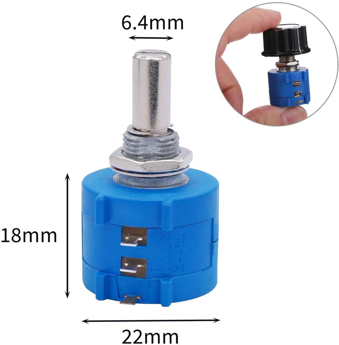 Dailygoods - 3 Stuks Roterende Precisie Potentiometers voor Verstelbare Knoppen
