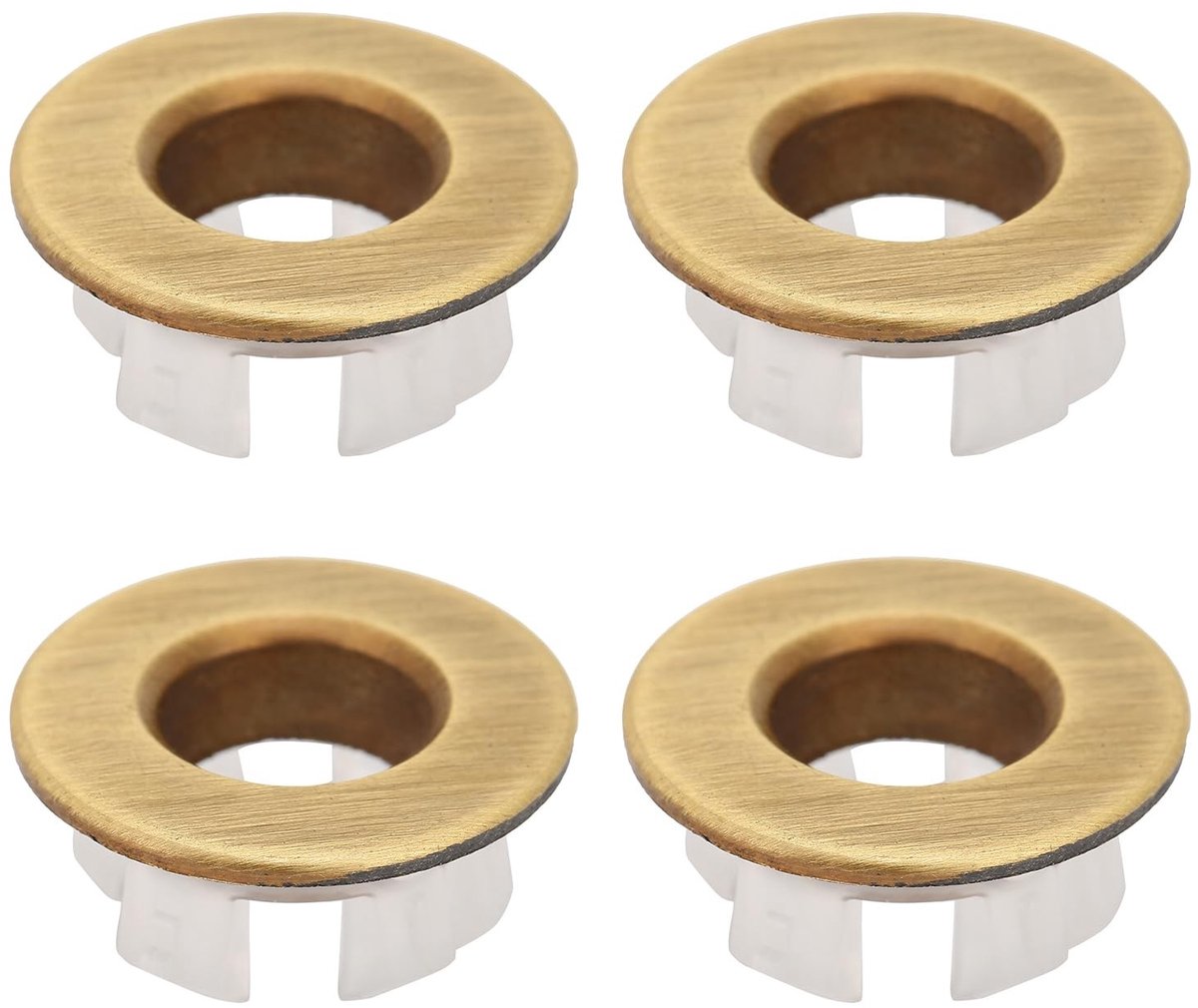 Dailygoods- Wastafeloverloopring Messing - Gootsteengat Rond - Vervangingsring - Badkamer Accessoire - 4 Stuks - Modern en Glanzend - Overloopafdekking