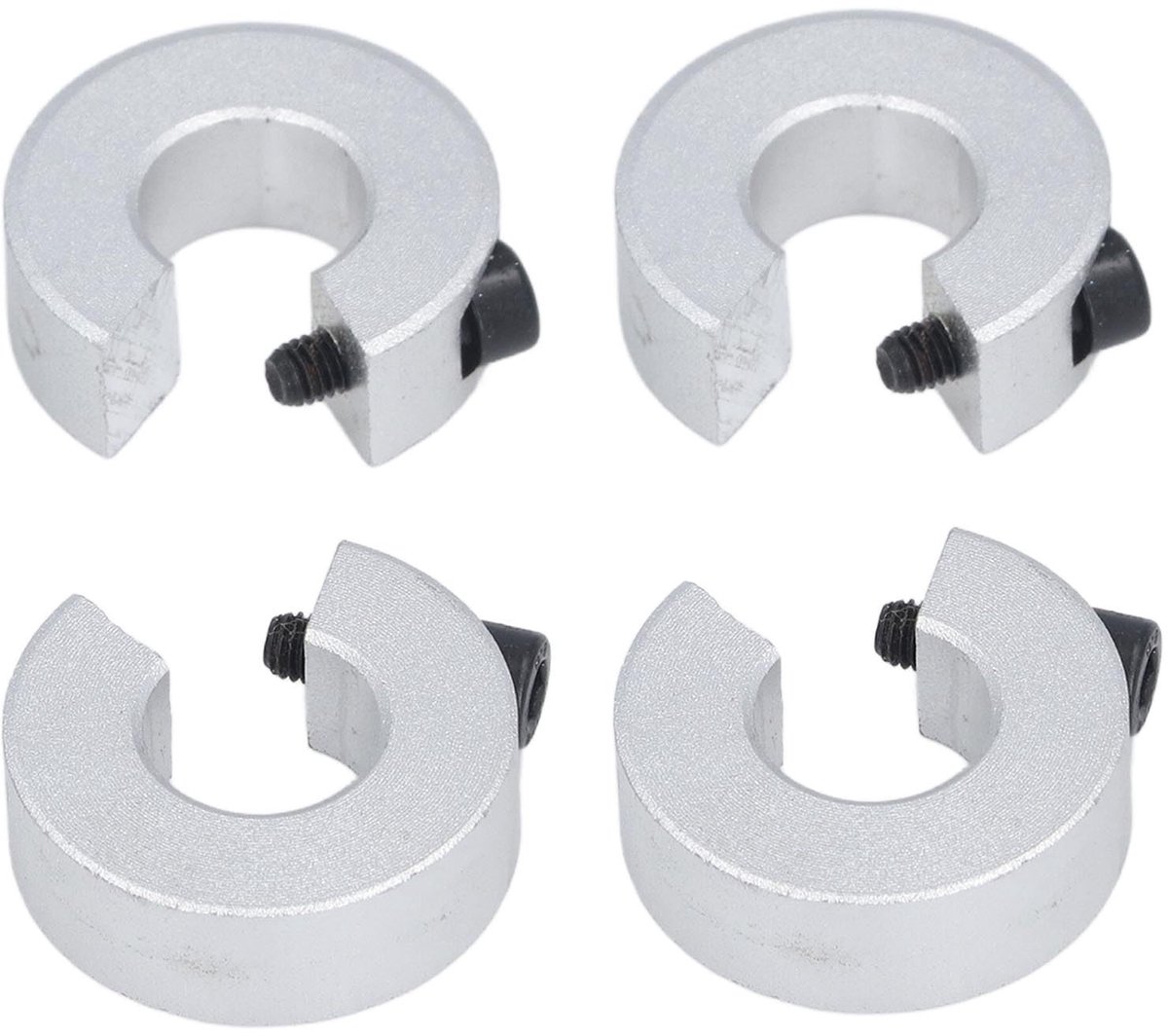 Dailygoods - 4-delige Open Vaste Ring Lineaire Gids SBR16 Schachtringset, Multi In Een Klemstangring met M4 Bevestigingsschroeven, Opening 16mm, Buitendiameter 35mm, Dikte 10mm