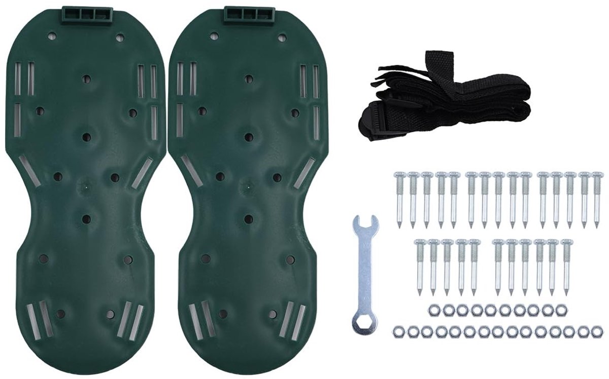 Dailygoods- Nagelschoenen Professionele Spikes - Tuinschoenen - Afwerkschoenen - Gazon - Patio - Drukknoopsysteem - Groen