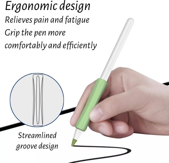 Dailygoods- Gripsset 16-delig - Siliconen - Ergonomisch ontwerp - Compatibel met Apple Pencil 1e/2e generatie - Schokbestendig - Comfortabele grip - Stylus Grip — afbeelding 3