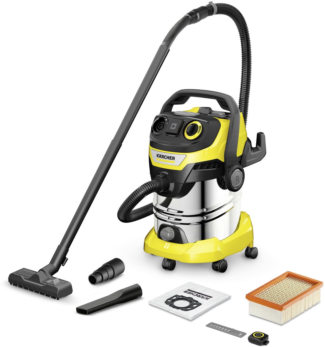 Kärcher WD 5 Control P S 25/5/22 Nat & Droog Stofzuiger - 1200W - 260mbar - 25 Liter - Met Blaasfunctie - Bouwstozuiger - Alleszuiger