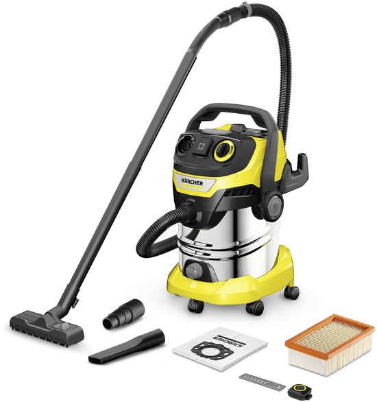 Kärcher WD 5 Control P S 25/5/22 Nat & Droog Stofzuiger - 1200W - 260mbar - 25 Liter - Met Blaasfunctie - Bouwstozuiger - Alleszuiger