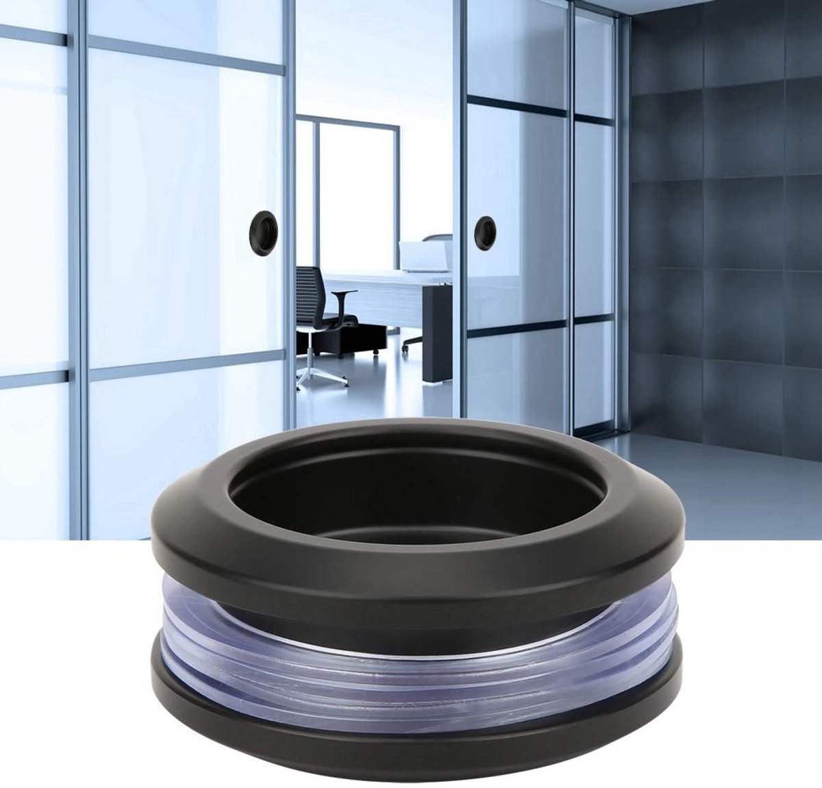 Dailygoods - Dubbelzijdige schuifdeur Handgreep - Verborgen Design - Zwart - Glazen Deurknop - Praktisch en modern - Geschikt voor houten en glazen de...