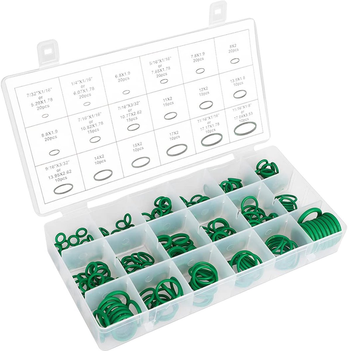 Dailygoods- Afdichtingsringen 270 stuks - Sluitringen - Rubber afdichtingen - NBR-butylrubber - Diverse binnendiameters - Hoogwaardige kwaliteit - Rubberen Ringen
