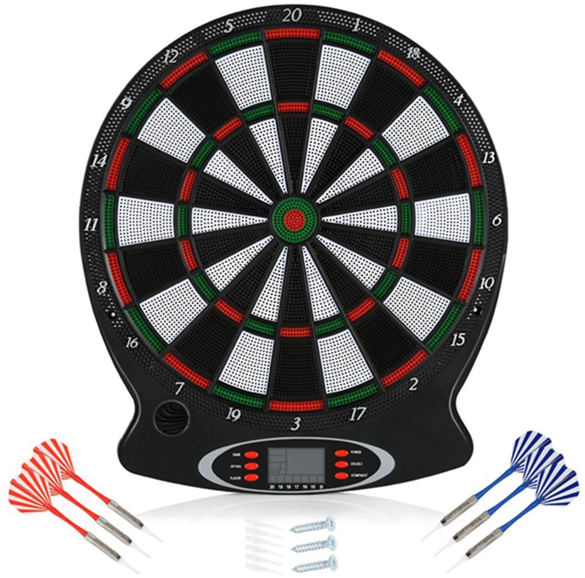 Dailygoods - Elektronisch Soft Tip Dartbord - LCD-scherm - Inclusief 6 Darts - 15 Inch - Voor Thuis en Kantoor - Ideaal voor Dartliefhebbers
