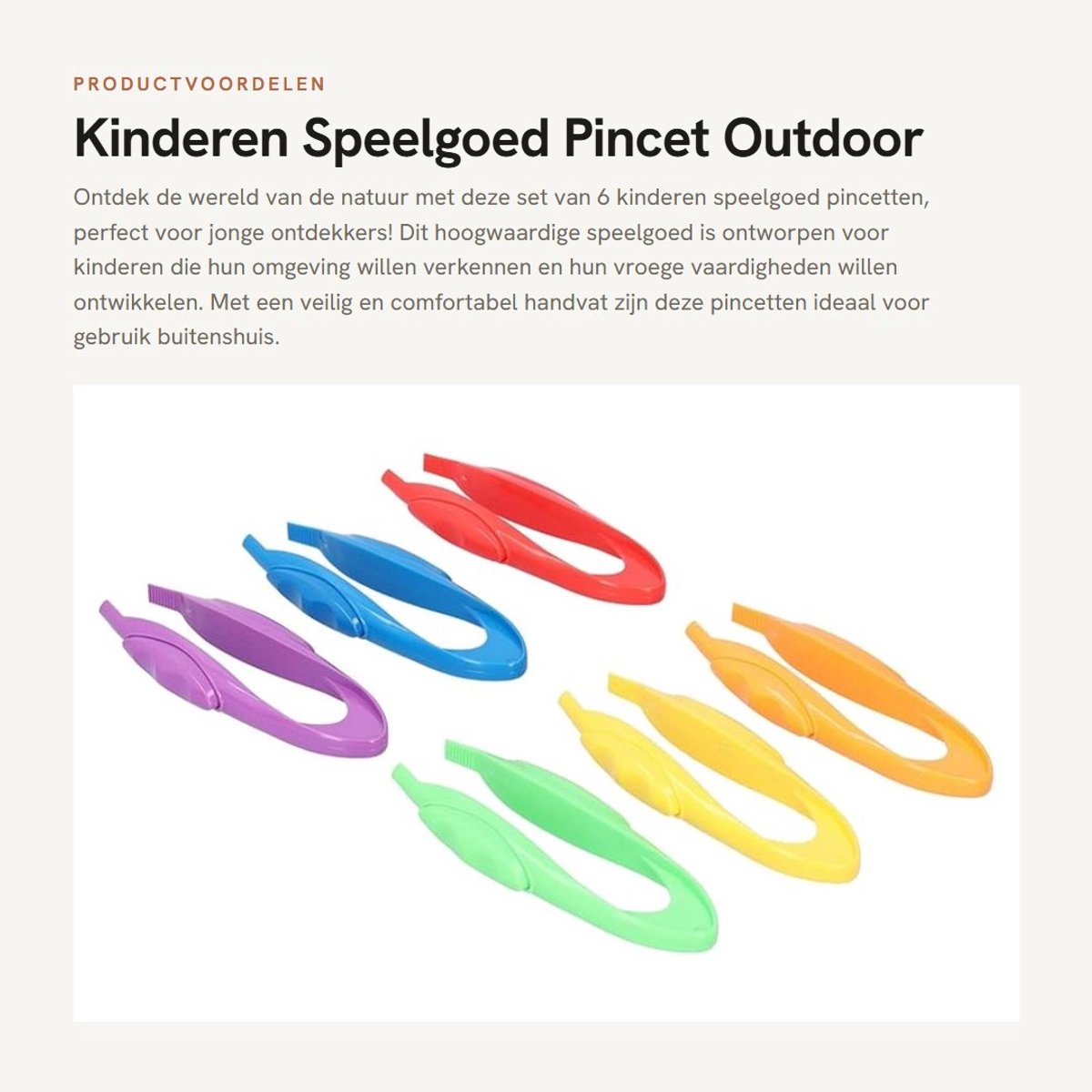 Dailygoods- Pincet Set 6 Stuks - Hoogwaardig Kunststof - Veilig Speelgoed - Vroeg Vaardigheidsontwikkeling - Geschikt voor Kinderen - Handvat Comfortabel - Speelgoedclip