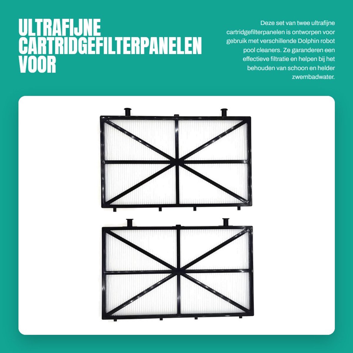 Dailygoods- Cartridgefilterpanelen 2 Stuks - Vervangende Filters - Voor Dolphin Robotic Pool Cleaners - Onderdeelnummer 9991432 - Goede Kwaliteit - Ultrafijn - Filter