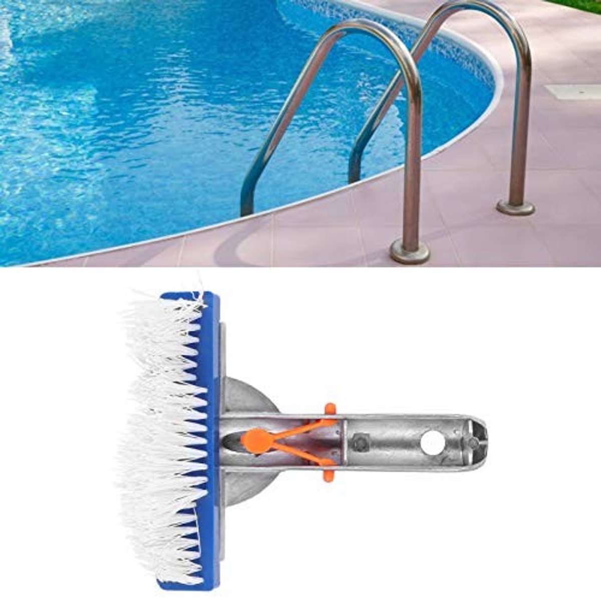 Dailygoods- Zwembadreinigingsborstel Professionele Reiniging - Zwembad Borstel - Tegelvloer Borstel - Wand Borstel - Slijtvaste Borstel - Aluminium Handvat - Zwembadborstel