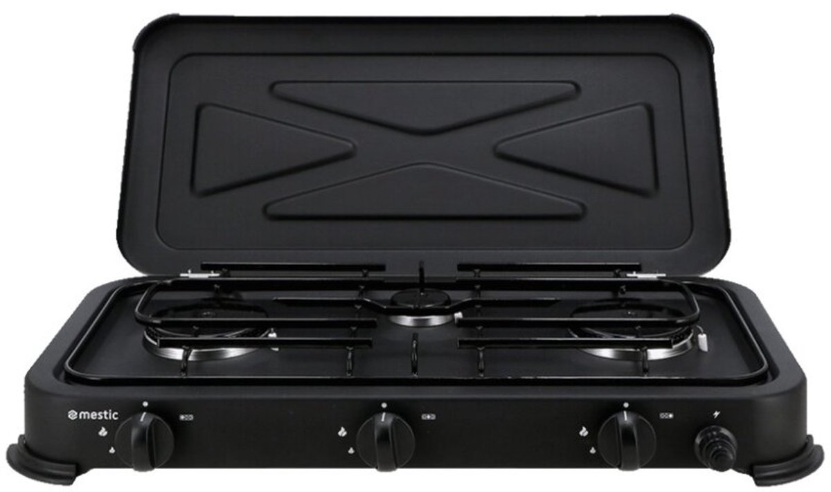 Mestic Kooktoestel MGC-300 – 3 kookpitten - 2x 2200 W, 1x 850 W - Maximaal vermogen: 5250 W - Campingtoestel