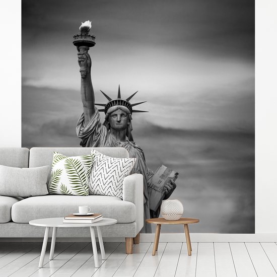 Papier peint - Papiers Papier peint photo New York - Statue de la Liberté - Zwart - Wit - Largeur 260 cm x Hauteur 260 cm
