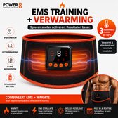 Power-8® Fitpulse – EMS + Heat Buikspiertrainer – Smart Waist trainer - 6 Programma’s – 15 Intensiteitsniveaus – 3 Warmte-instellingen – USB Oplaadbaar – Spierstimulator & Afslankband – Sixpack & Waist Trainer - zweetbanden