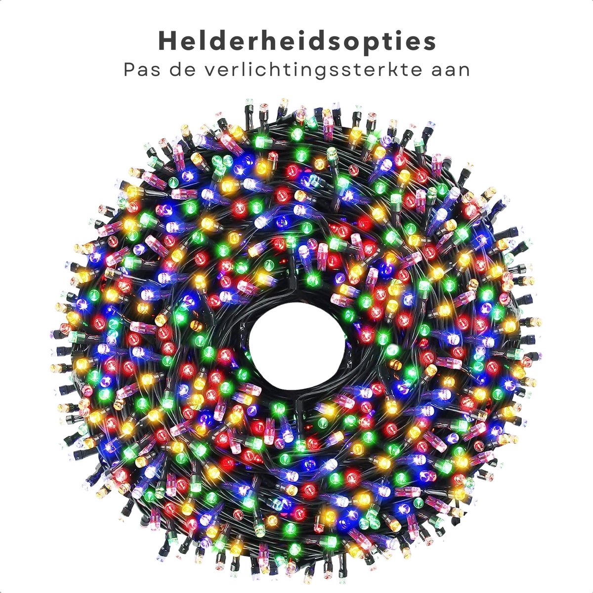 Cheqo® Kerstverlichting - Kerstboomverlichting - Kerstlampjes - 200 LED - 4M - Voor Binnen en Buiten - Timer - Veelkleurig - 8 Lichtfuncties - Op Batterijen - Multicolor - Gekleurde Kerstverlichting - Sfeerverlichting - Feestverlichting – foto 4