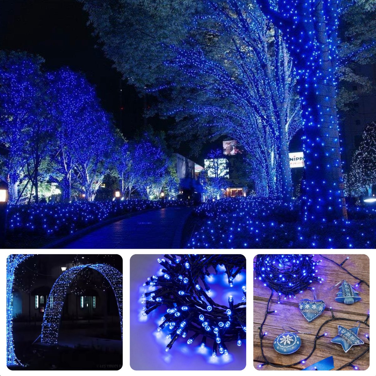 Cheqo LED Kerstverlichting - Kerstboomverlichting - Kerstlampjes 120 LED's - 9 Meter - Blauw - Waterdicht - Energiezuinig
