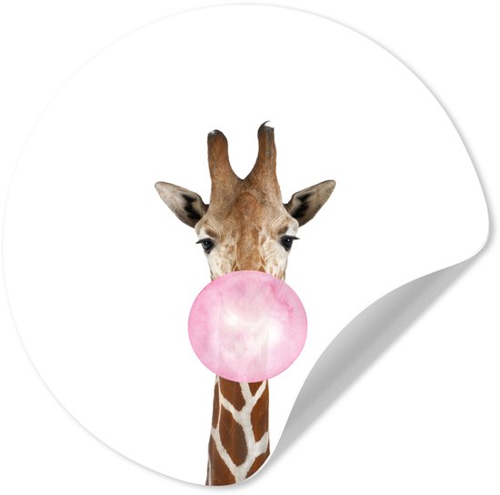 Sticker papier peint - Décoration chambre enfant - Girafe - Bubble gum - Animaux - Filles - Enfants - Rose - 50x50 cm - Décoration murale chambre garçon - Décoration maison