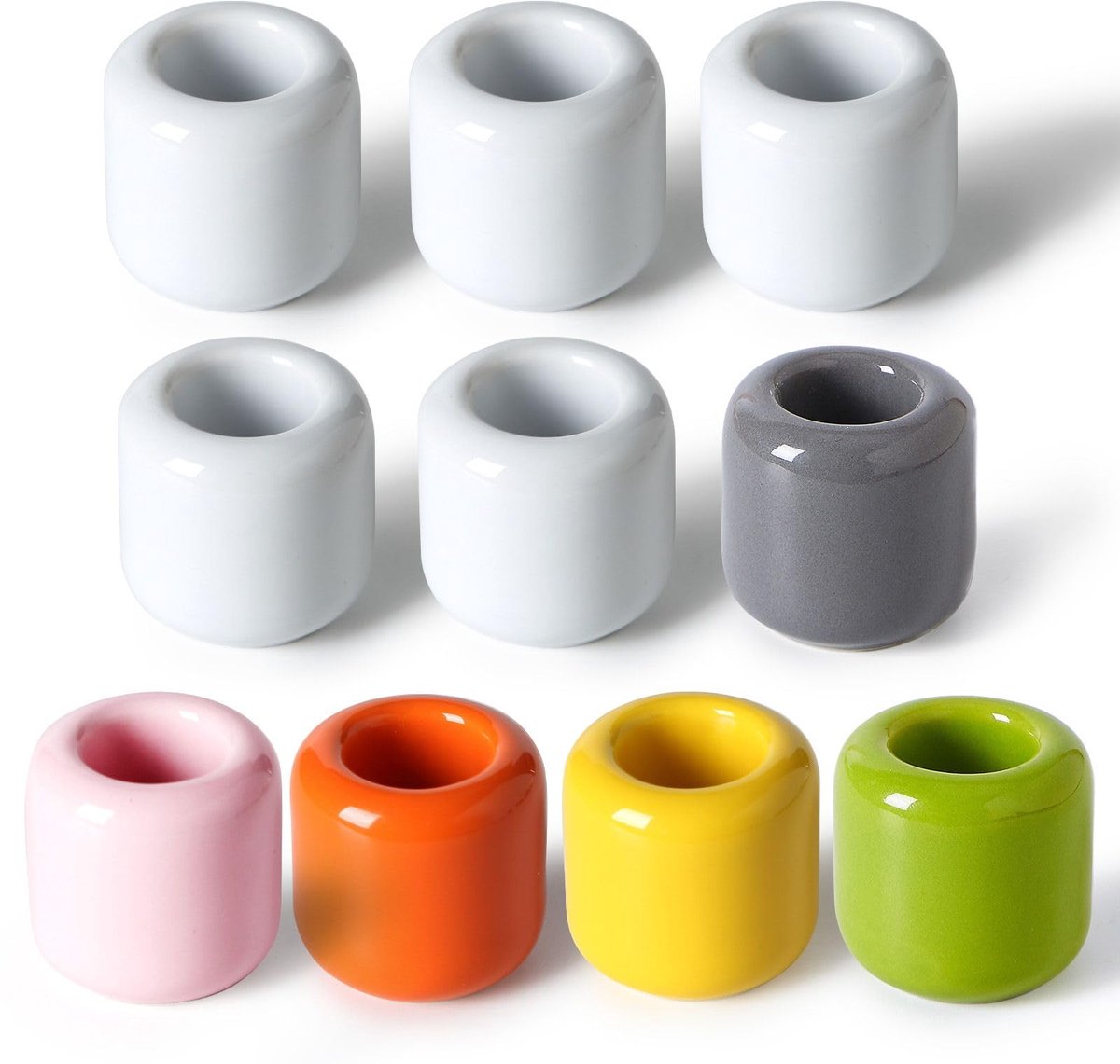 10 stuks mini-kaarsenhouders set van keramiek - geurkaarsenbekers, zuilkaarsenhouder voor eenvoudige decoratie