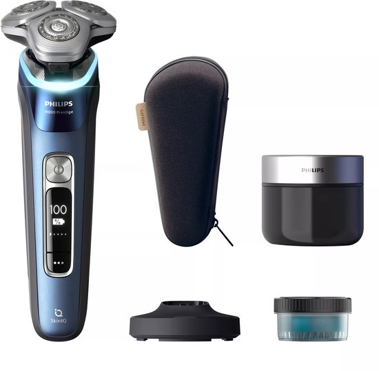 Philips Shaver i9000 Prestige Elektrisch Scheerapparaat Voor Mannen - Met Quick Clean Pod - Blauw - XP9201/30