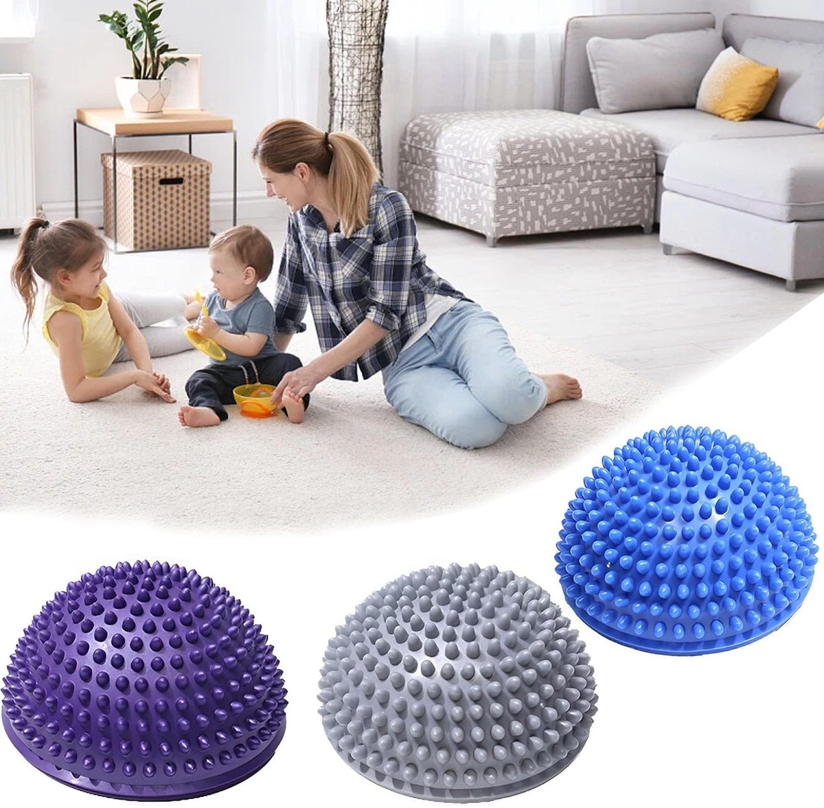 Massagebal, Egel Balance Yoga Ball Voet Massage Half Ball Oefening Pods, Massage-yogaballen, Halfronde Balanspunt, Halve Bal en Massage, Kinderen & Volwassenen