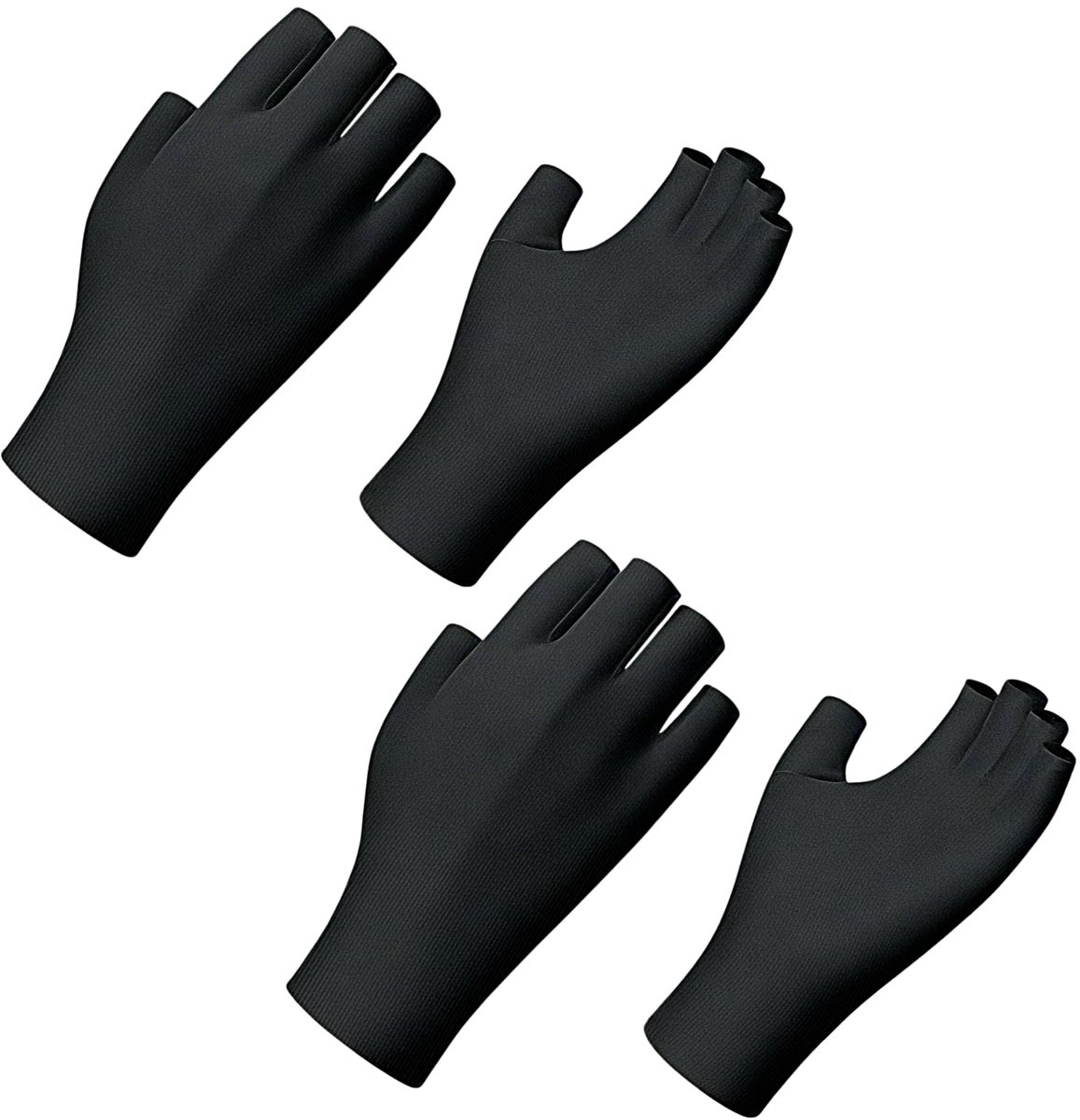 2 paar UV-handschoenen voor dames, zwarte uv-handschoenen nagels, zon vrouwen vingerloze rijhandschoenen ijs zijde antislip, anti-UV-bescherming vingerloze handschoen voor nagellak