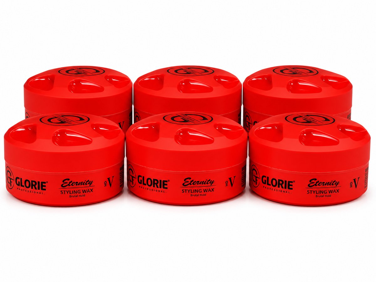 6 stuks Glorie Eternity Styling Wax 150 ml – Brutal Hold – Sterke Haarwax voor Mannen – Matte Finish – Langdurige Fixatie