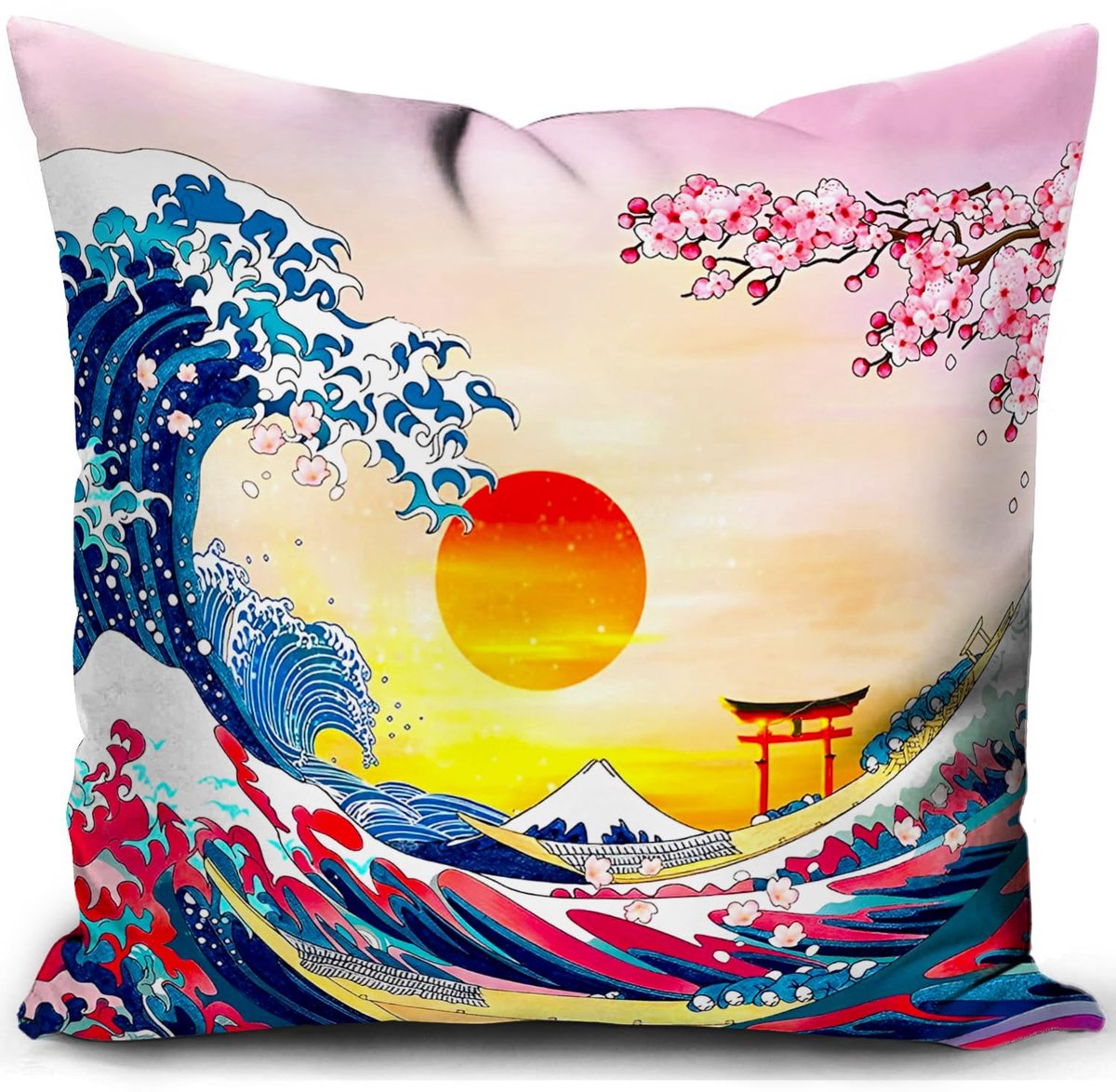 Kussenhoes Japan Kussensloop Decor Thuis Sierkussensloop Versieren voor Woonkamer Bank Bed Sofa Geschenken 40x40 cm