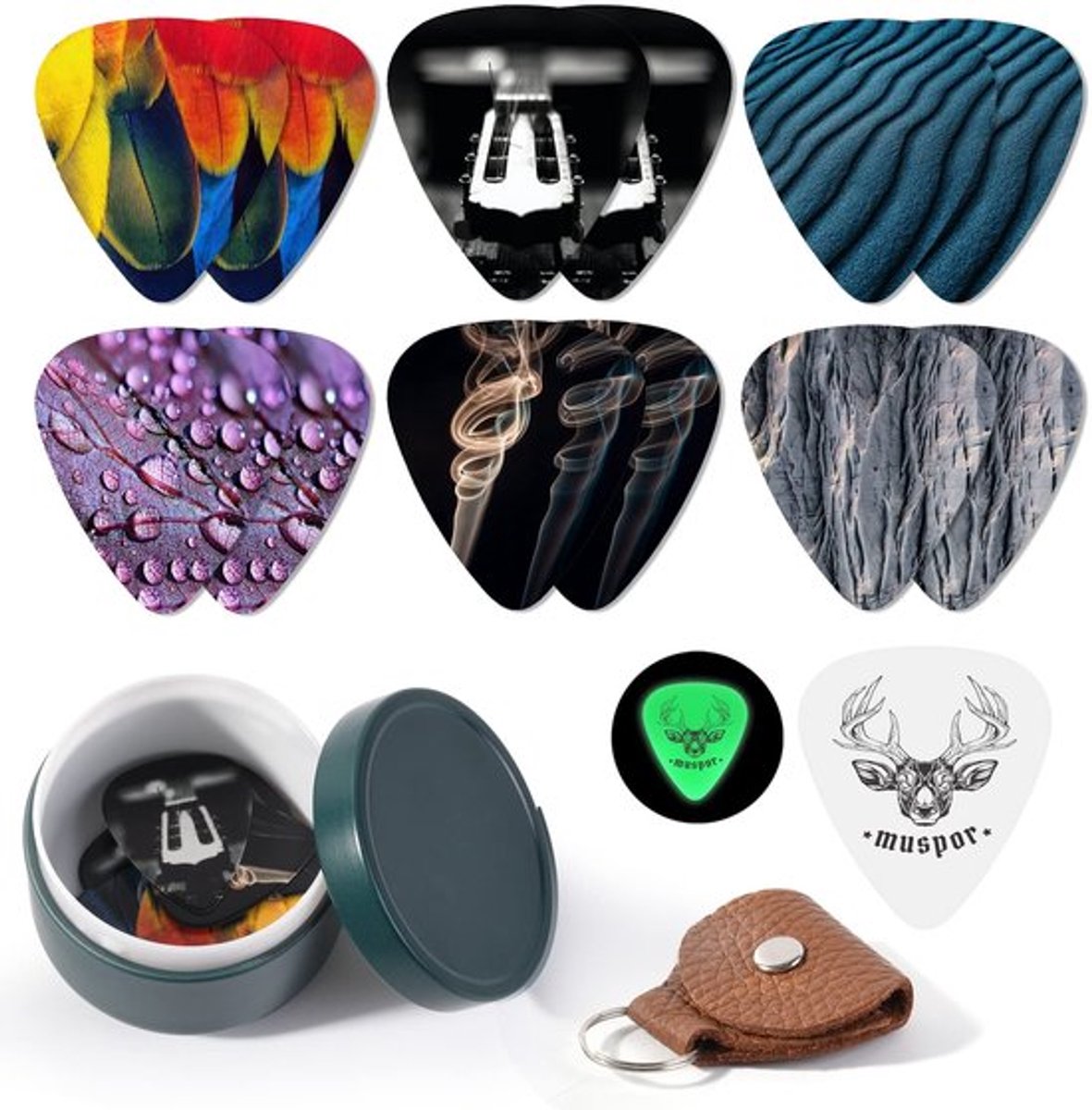 Plectrums Medium Gauge 13 Stuks Celluloid