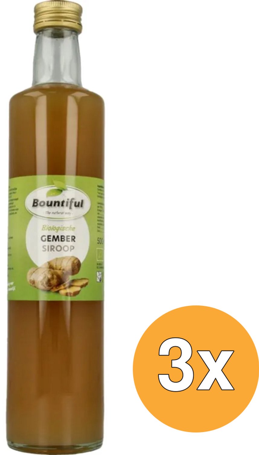 3x Bountiful Gembersiroop Bio (500 ml)