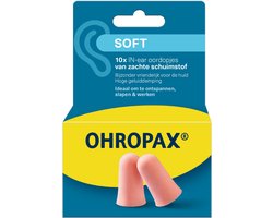Ohropax Soft Oordopjes – 10 Stuks – Zachte Oordoppen voor Slapen – Geluidsdemping