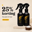 Twee zwarte spuitflessen SaltyFred Sea Salt Spray, 25% korting, Duo pack of meer, Meest gekozen.