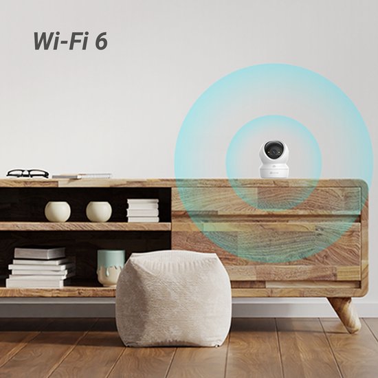 EZVIZ H6c Pro 2K Beveiligingscamera Binnen - 360° Pan & Tilt - Smart Tracking, Color Nachtzicht & Privacy Shutter - Wifi 6 - MicroSD & Cloud - Wit - 1 Stuk van Merkloos — afbeelding 4