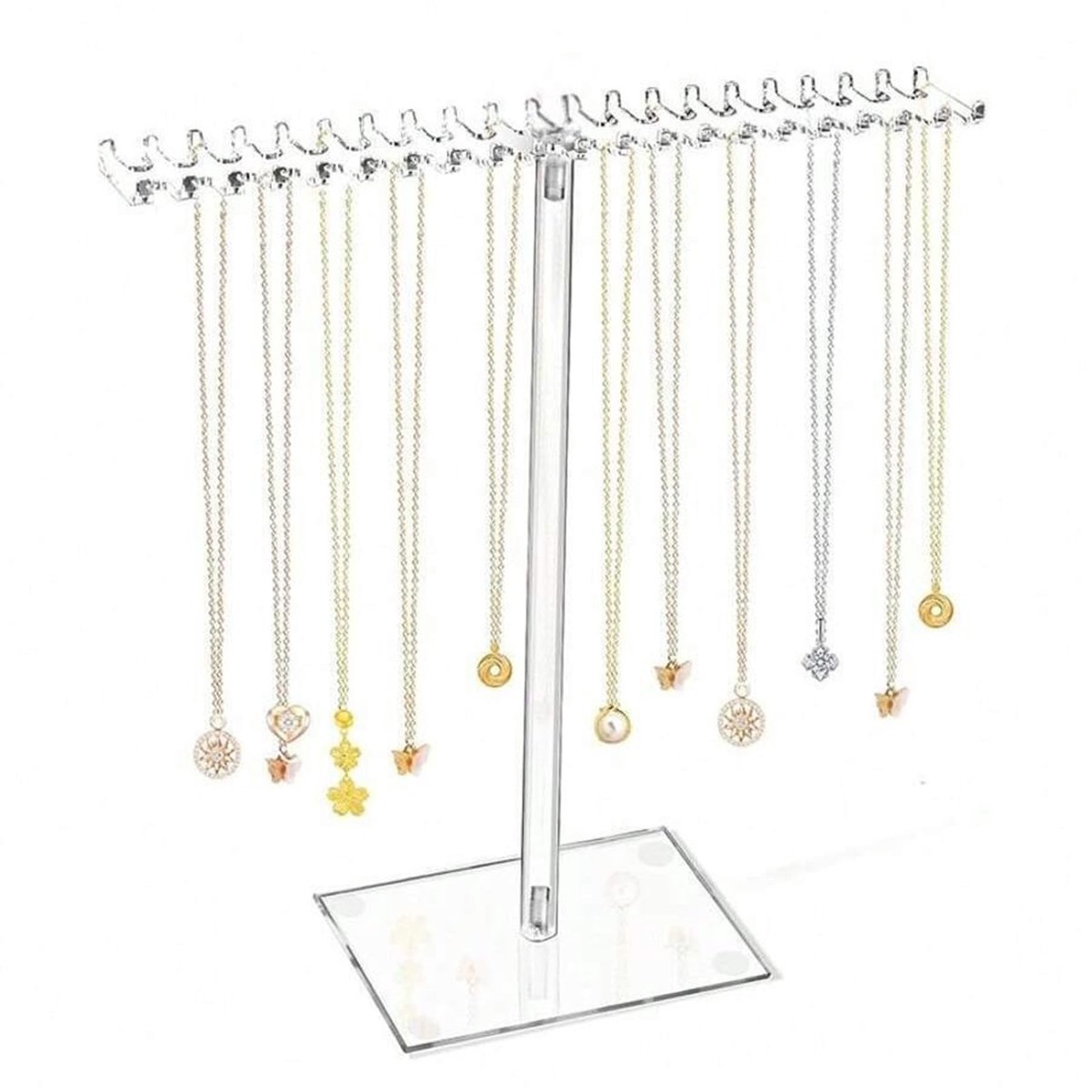 kettinghouder, kettinghouder, 40/80 haken, transparant, ruimtebesparend en demonteerbaar, sieradenorganizer voor halskettingen, armbanden, oorbellen (A)