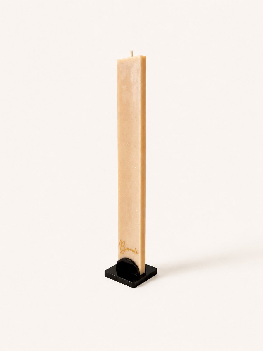 Kaars "Stockholm", kleur: beige4 van 100% stearine kaars (brandtijd: 14 uur) (let op: inclusief kaarsenhouder)