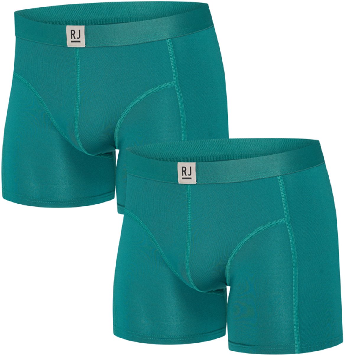 RJ Pure Color 2-Pck Heren Boxer Jort Smaragd M