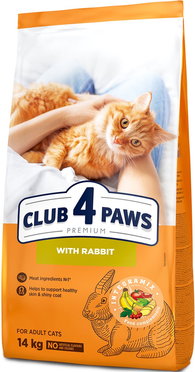 Club 4 Paws Club 4 Paws premium droogvoer met konijn - adult cats 14 kg