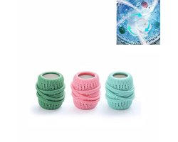 3 stuks Wasmachine Wasbal - anti-klit en gemakkelijk schoon te maken - siliconen wasballen- en reinigingsballen - wasmachine-schrobballen - Herbruikbare Droger Bal-7 * 4,5 cm - geschikt voor wasmachine-onderhoud thuis - lichtblauw + groen + roze