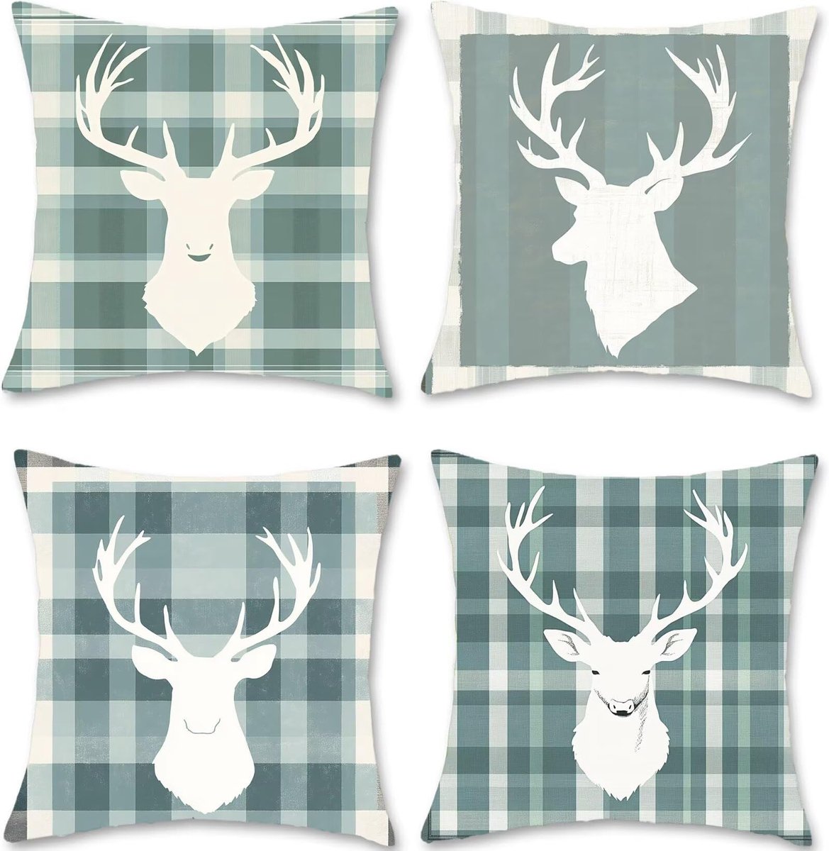 Kussenhoezen voor bank, 80 x 80 cm, dierenkussen, set van 4 kussenslopen, vierkant, fluweel, bedkussen, dubbelzijdige print, voor Halloween, slaapkamer, huis, decoraties