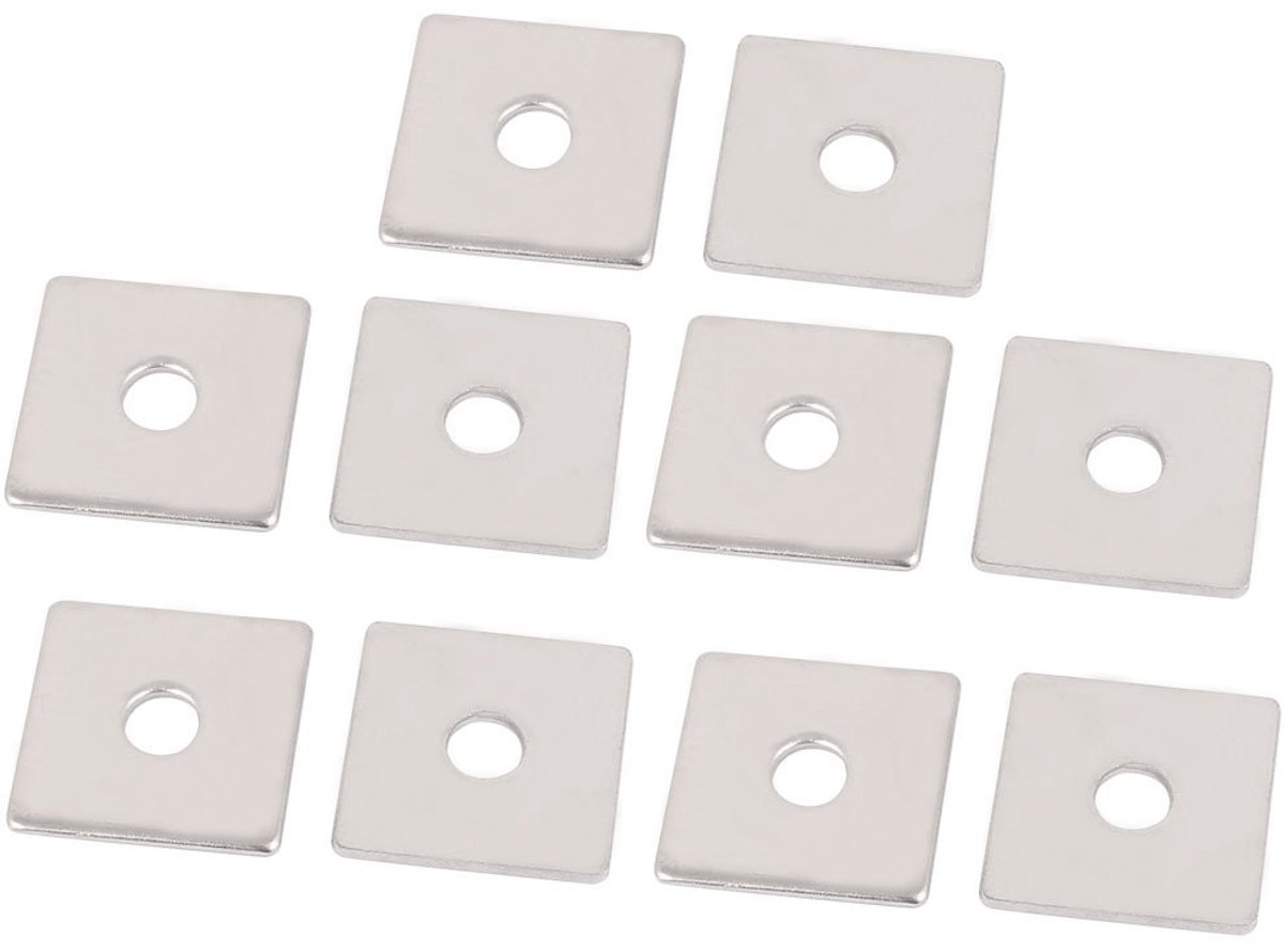 Sourcingmap M5 x 20mm Vierkante Roestvrij Staal Platte Reparatie Plaat Zilver Tone 10st