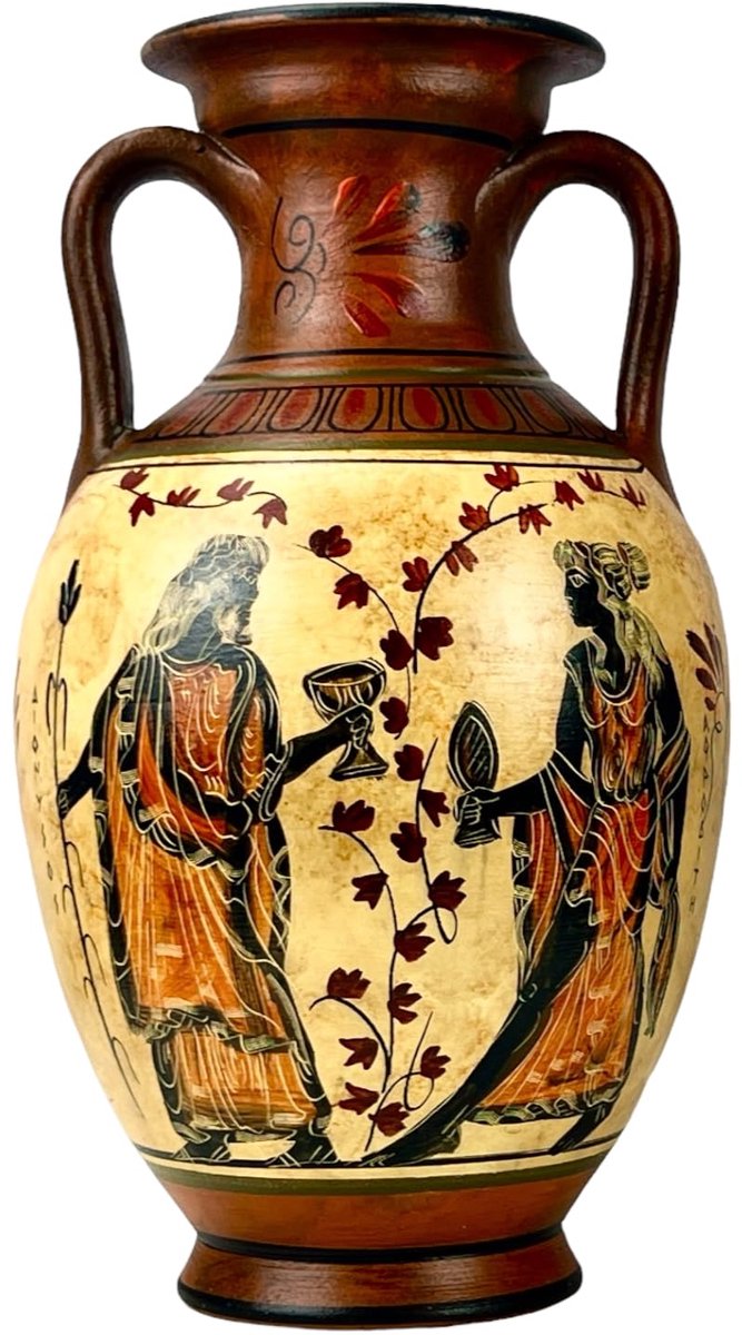 Vaas Amfora Godin Athena & Aphrodite & God Dionysus 10.24''