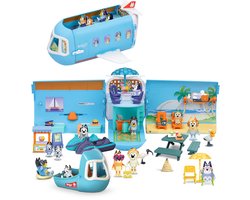 BLUEY - Bluey Ultieme Familie Vakantie Speelset - 3-in-1 Transformerend Vliegtuig - incl. 12 speelfiguren