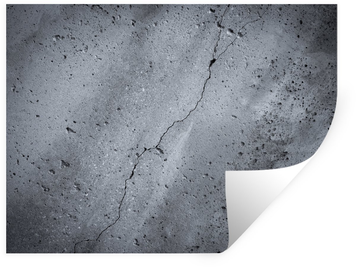 Muurstickers - Sticker Folie - Beton - Grijs - Scheur - 80x60 cm - Plakfolie - Muursticker