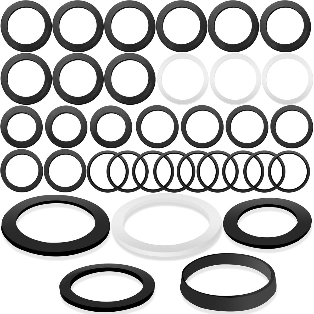 27 stuks, hydraulische rubberen afdichting, afdichtring, zeefmand, gootsteen, afvoerafdichtring, siliconen afdichtringen, voor afvoerventielen, badkuipen (5 stijlen)