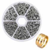 Ringetjes Sieraden Maken - 880 stuks Zilver & Buigring - 6 Maten van 4 tot 9 mm - Kasey