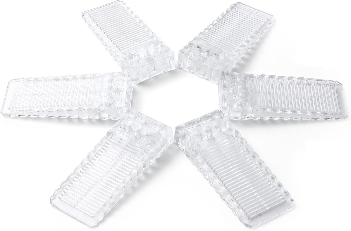 Deur Stopper Set - Deurwiggen Rubber - Deuren Open Houden - Stapelbaar Verstelbaar - 6 Stuks 10cm - Transparant